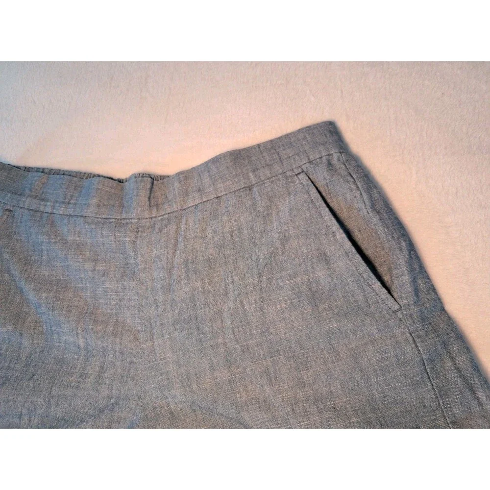 J.Crew 4" Chambray Scalloped Hem Shorts 100% Cotton Echo Blue L1670 Size Small - Picture 5 of 9